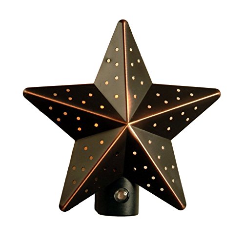 AmerTac 75050VB Aged-Bronze Tin Star Auto-On/Off Nite Lite