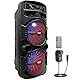 Pyle Bluetooth Lautsprecher - PA Anlage, Karaoke Maschine, Musikbox Groß, Partybox, Dual 8” Subwoofer, Tragbare Musikboxen 600W mit wiederaufladbaren Akku & Party Lichtern, USB/3.5mm AUX/Mic, FM Radio