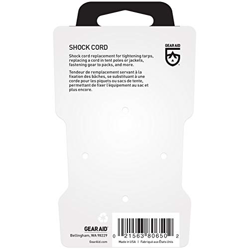 Gear Aid Elastic Shock Cord For Tent Poles And Jackets, Black, 84'' X 1/8'' #TOP1