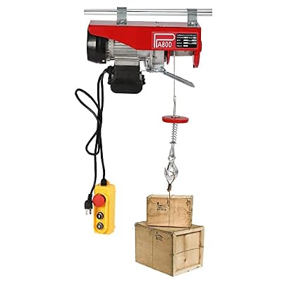 Electric Hoists, 1763lbs Electric Hoist with Wired Remote Control, 110V Electric Garage Attics Lift Crane Winch with Single/Double Slings for Lifting in Factories, Warehouses, Construction Site