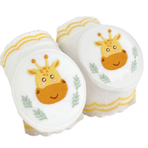 Elnwnnkc Calentadores de piernas de bebé para gateadores activos, protectores de rodilla de algodón elástico suave con dibujos animados con agarre de silicona protectores de rodilla para niños