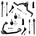 Detroit Axle - Complete 12-Piece Front Suspension Kit Ford Explorer - 10-Year Warranty - 2-Piece Design Upper Control Arms & Ball Joint, 2 Lower Ball Joints - Torsion Bar Suspension Models Only……