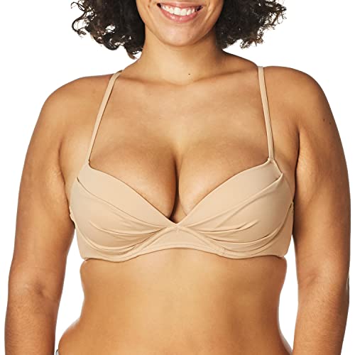 Smart & Sexy Women's Swim Secret Convertible Push-up Bikini Top, Brush, 36C Caramel