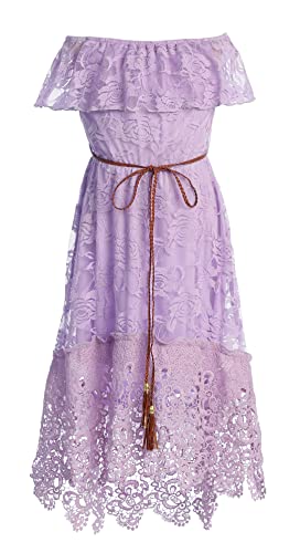 Lilac Big Girls Cold Shoulder Lace Wide Leg Pants Romper Jumpsuit Usa #2253 Size 12 #TOP2