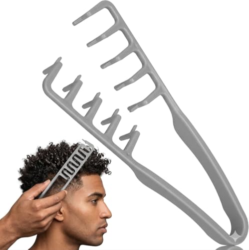 Texture Comb for Men Hair Styling & Volume Comb Texturising Curling Comb Magic Mens Hair Texture Styling Comb for Volume & Defined Hairstyles (Grey)