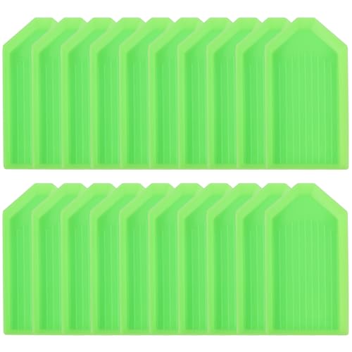 Image of 20 Pack Green Diamond Painting Trays - Diamond Art Tool Accessories for 5D DIY Diamond Painting Kits
