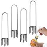 4 PCS Stainless Steel Pepper Core Extractor, Reusable Fruit and Vegetable Corer Tool for Bell Pepper, Apple, Pear, Cucumber, Sharp Cut-Out Head with Comfortable Grip, Easy-Clean Kitchen Gadget for Mea