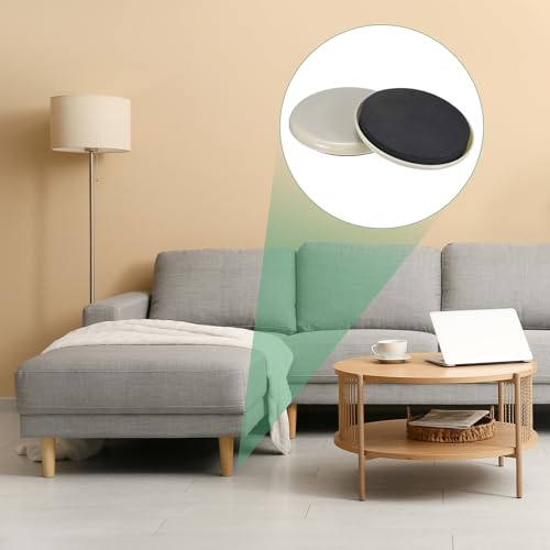 Image of M METERXITY 8-Pack Furniture Sliders, 3.5 inch /89mm Diameter EVA Foam Pad Reusable Furniture Sliders for Carpet /Chair /Tables, Furniture Round Pads Floor Protectors [White]