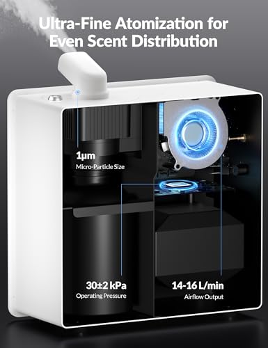 Image of 2026 Upgraded 3500 Sq.Ft HVAC Scent Diffuser for Home | Smart Whole House Waterless Diffuser with App & Remote Control, Hotel Collection Diffuser, Cold Air Tech, 600mL, Marble Beige