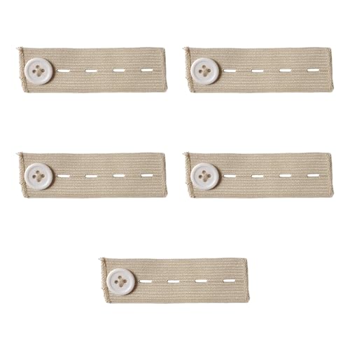 Xinsheinelry Ajustador de cintura elástica expandible para pantalones, cinturón ajustable para embarazo, cómodo de llevar, cinturón ajustable con botón, caqui, Talla única