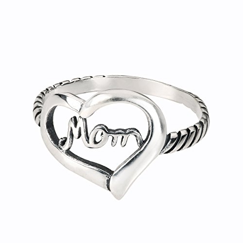 Closeoutwarehouse 925 Sterling Silver Love Of Mom Heart Ring Size 9 #TOP2