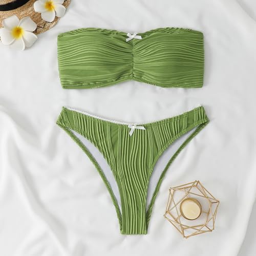 Bikini rose bustier résistant pour éviter les marques de bronzage - 3