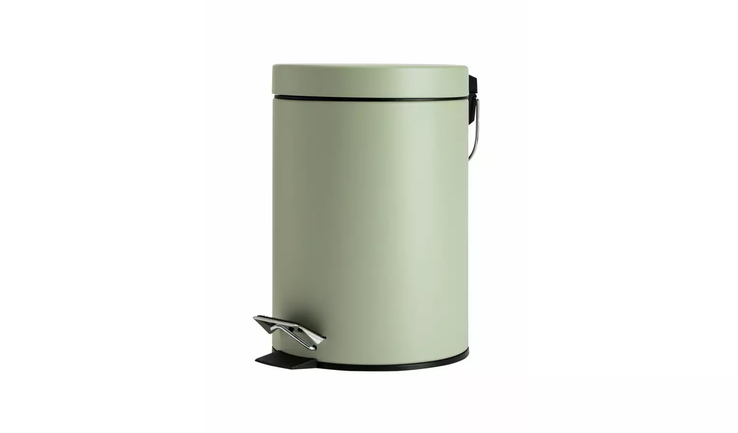 AIDNI 3L Bathroom Pedal Bin Sage Green Small Metal Step Bin with Soft Close Lid & Removable Inner Bucket, Compact Waste Bin