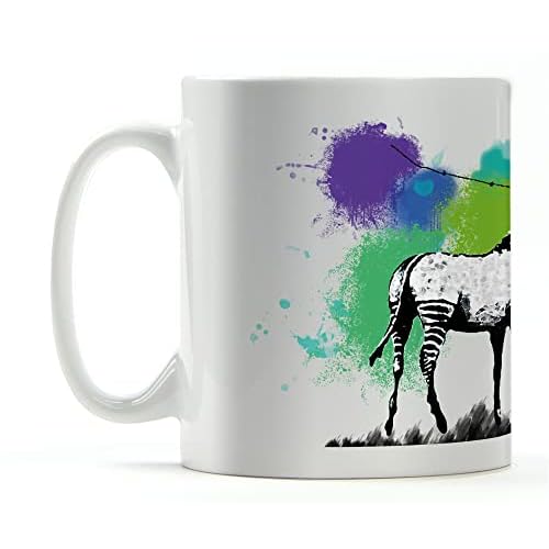 1art1 Banksy La Lavandera de Zebratura Taza Foto 9x8 cm