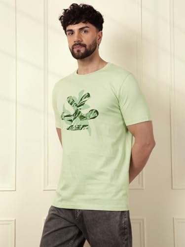 Image of WROGN Men's 100% Cotton T-Shirt | Chest Graphic Print | Slim Fit