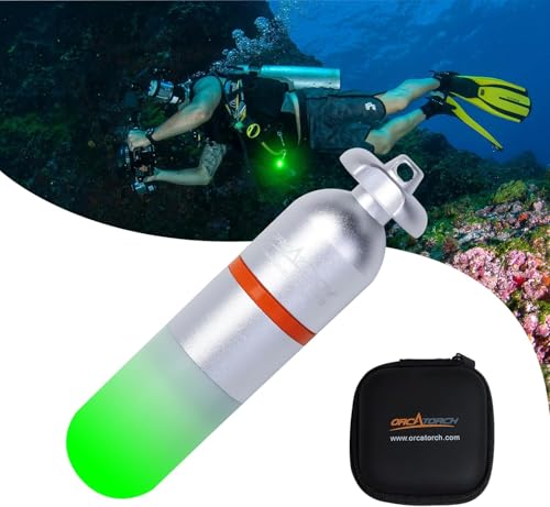 ORCATORCH SD01Pro Mini Strobe Signal Light Scuba Dive Beacon Diving Night Dive LED Marker Flashy Safety Lamp Firefly Diving Light with AAA Battery, for 150M Underwater Diving (5 Colors Option) (Green)