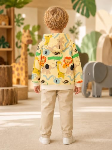 Image of Toddler Zip Up Hoodie Sweatshirt Fall Clothes Boys Jacket With Hood 2-7 Years