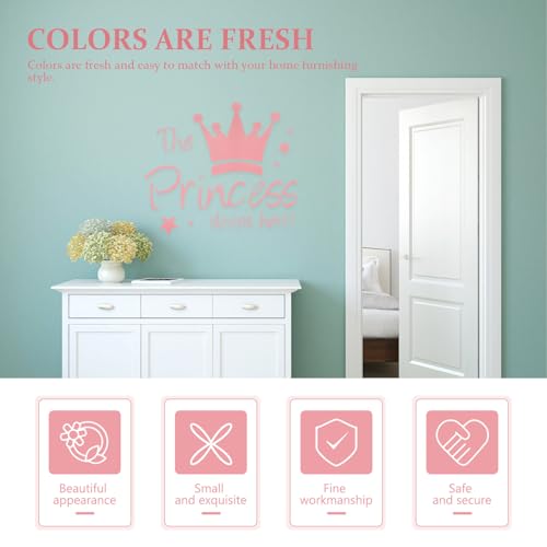 2 vinilos decorativos en forma de corona rosa y púrpura para pared miniatura 7
