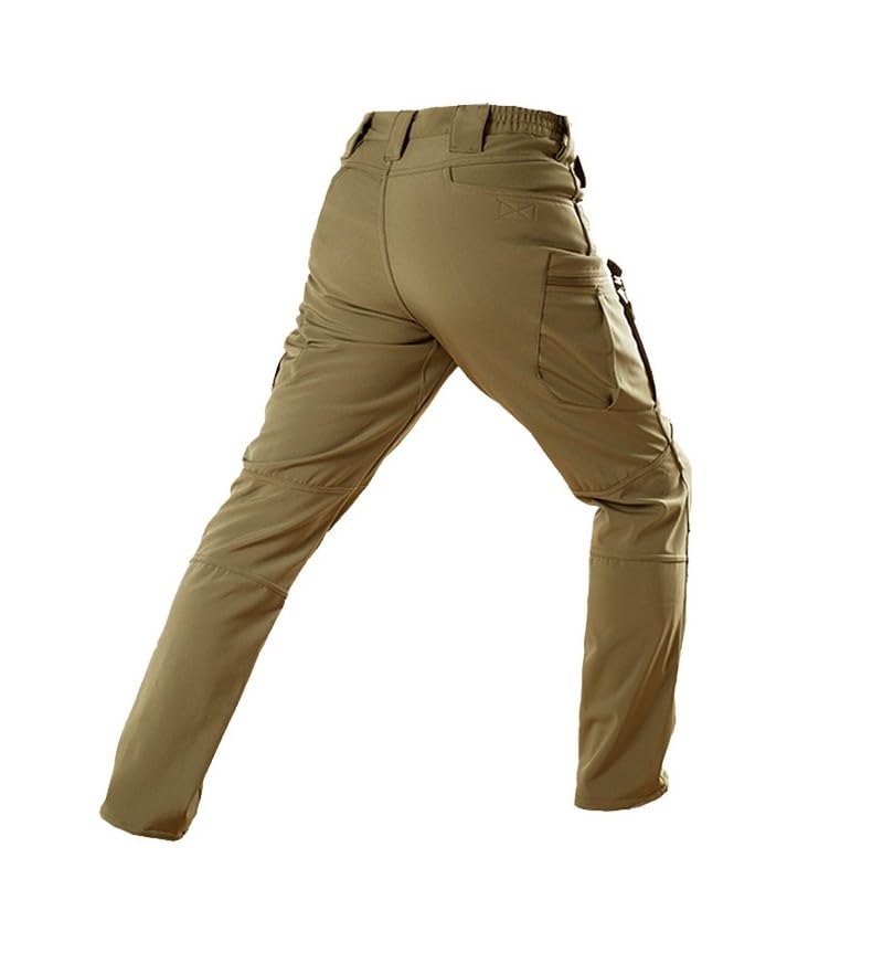 Mens Hiking Pants Winter Waterproof Softshell Fleece Lined Snow Ski Cargo Pants2