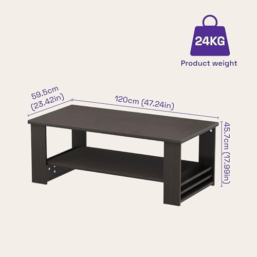 Image of Wakefit Center Table | 1 Yr Warranty | Coffee Table for Living Room Wooden, Tea Table for Living Room Wooden, Sofa Table, Free Installation from Brand, Modern Multi-Functional & Wobble-Free(Nestren)