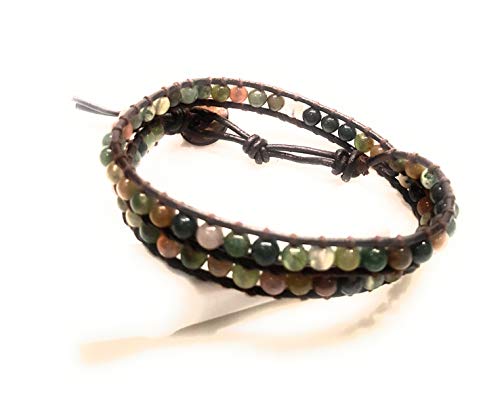 Infinityee888 Jasper 2 Wrap Bracelets And Choker Woven Leather Necklace 2 In 1, Men Bracelet, Women Bracelet, Teengirls Bracelet #TOP4