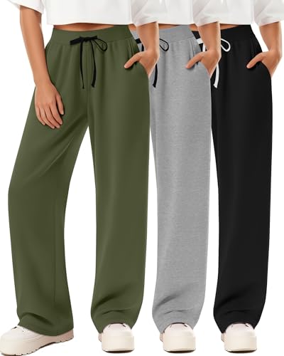 Pantalon de yoga femme jambe large pantalon de survêtement ample baggy décontracté bas ouvert