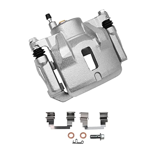 Image of Detroit Axle - Front Brake Calipers for 2003-2008 Toyota Corolla Matrix | Pontiac Vibe 2004 2005 2006 2007 Disc Brake Calipers w /Bracket Replacement [Metal Piston Only Option Available]