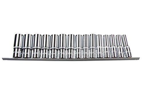 Bergen 15 szt. 1/2" DR 6pt głębokie gniazda na szynie 10-24 mm 1279