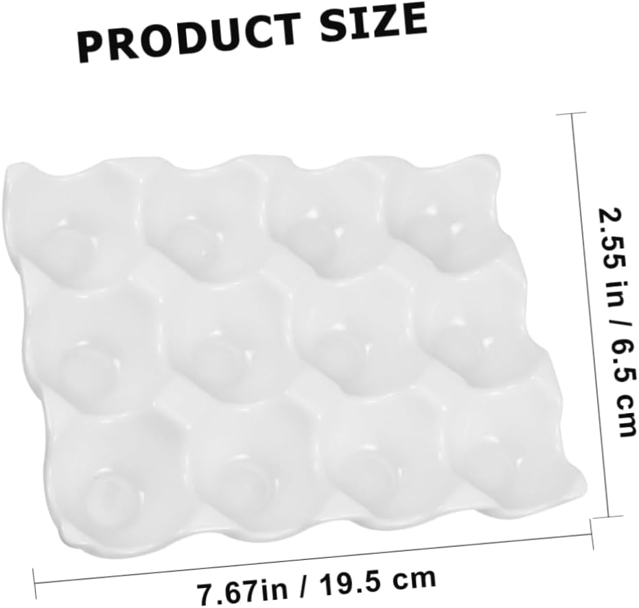 12 Ceramic Egg Storage Tray Stylish Refrigerator Egg Holder