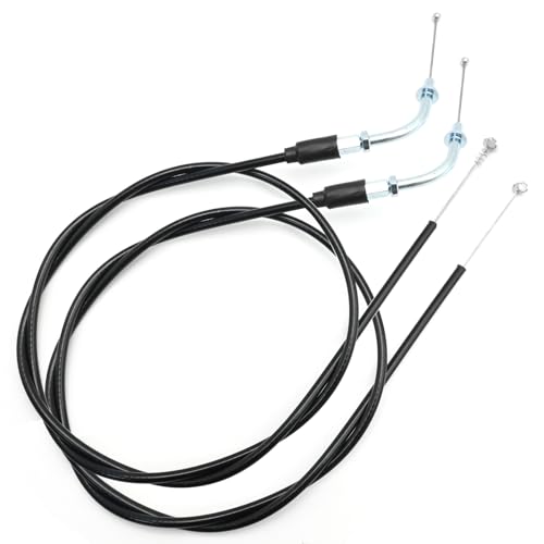 Image of Saihisday 46.3 inch Motorcycle Throttle Idle Cable Braided Wire Kit, Stainless Steel Braided Throttle Idle Cable Replacement for Harley Touring Road Glide Street Glide Electra Glide Road King 2000-2006