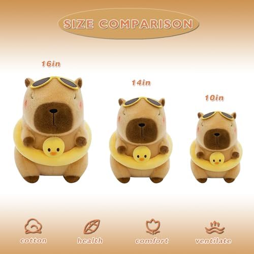 Pazoiaa Cute Capybara Plush, 10 Inch Capybara Stuffed Animal Kawaii Soft Capybara Doll Pillow Gifts for Boys Girls — view 2