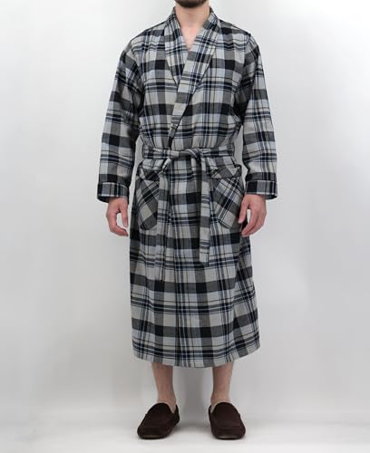 Image of Andrew Scott Mens 2 Pack Long Sleep -Sauna Robe / 100% Cotton Flannel Brush Warm Bathrobe
