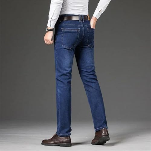 Men's Large Size Jeans Business Casual Stretch Denim Pants Loose Straight Classic Fit Comfortable Trousers3