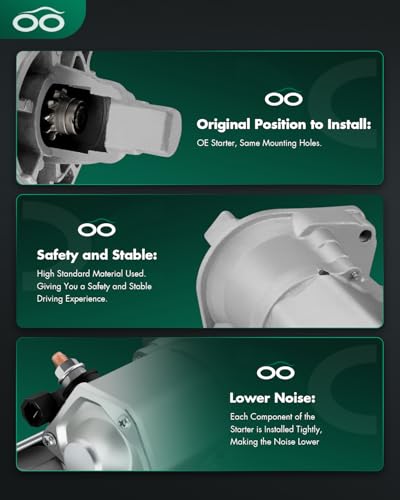 Image of SCITOO Starter Motor fit for Chrysler for Town & Country 1999-2004,for Chrysler for Voyager 2000-2004,for Dodge for Caravan 1999-2004 Replacement Starter SND0270