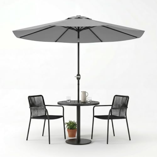 Image of Greesum 9FT Outdoor Patio Umbrella, Table Umbrella for Yard, Market, Heavy-Duty Waterproof Pool Umbrella with 8 Sturdy Ribs, UV Protection for Beach, Deck, Garden, Backyard
