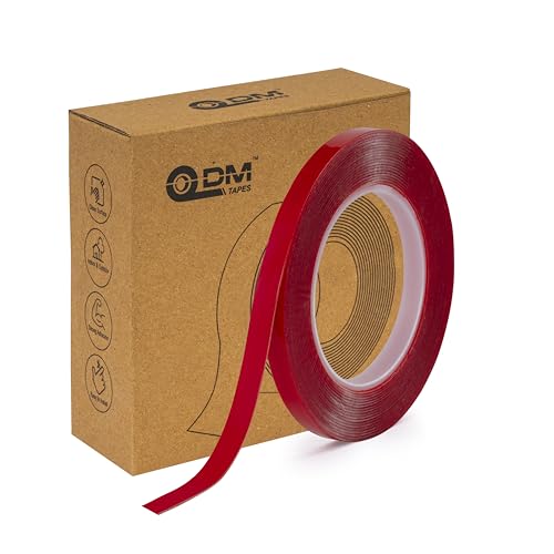 Image of DM TAPES Double-Sided Acrylic Tape Clear - 10mm x 7m for Strong Adhesion and Versatile Use | Strong Bonding Tape for Plastic, Metal, Interior, Glass,Wooden & Exterior Use, Multiple Surface (Pack of 5)