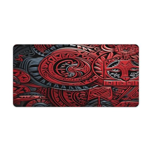 Alfombrilla de escritorio roja con base antideslizante 30x60 cm