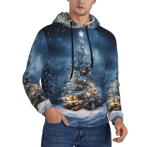 Sweat à capuche homme arbre de Noël cadeau idéal taille M noir