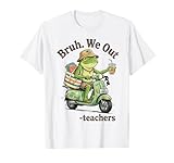 Funny Frog Bruh We Out Teachers Last Day of School T-Shirt
