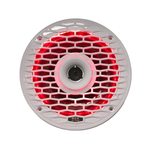 Image of STX Audio MX65.2W 6.5-Inch 2-Way RGB LED Marine Coaxial Speakers, 350W Max, 4 Ohms, Water-Resistant with Remote Control for RGB Illumination (2 Speakers)