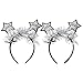 Luxshiny 2 Unids Feliz Año Nuevo Hairbands Diadema de La Estrella con Boppers de Estrellas Y Tono Tassel Año Nuevo Hoops para El Cabello para 2022 Nochevieja Decoración de Fiesta ( Plata )