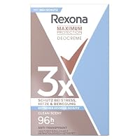 Rexona Women Maximum Protection Anti Transpirant Deo Creme Clean Scent Deodorant mit 96 Stunden Schutz gegen starkes Schwitzen und Geruch mit 3x Schutz bei Stress, Hitze & Bewegung 45 ml