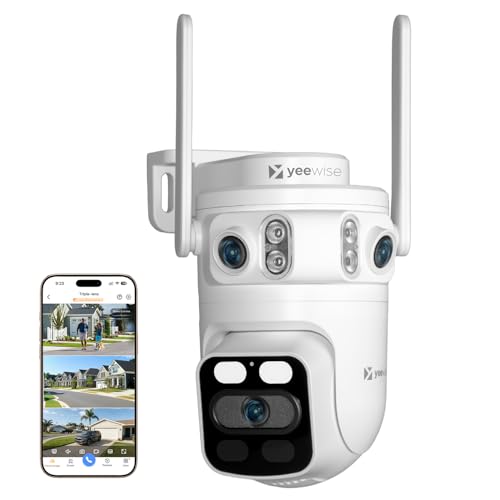 yeewise Triple Lens WiFi Security Camera with AI Tracking, WiFi