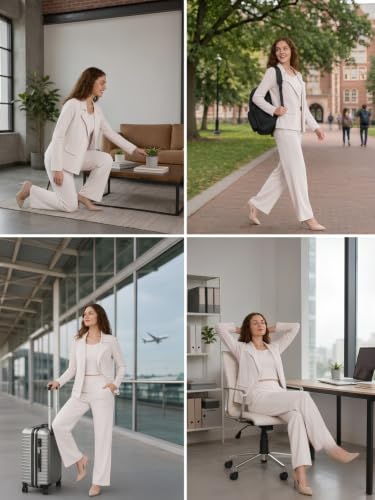 Image of GRECIILOOKS Co-ord Set for Women - Stylish Casual 3 Piece Blazer Set | Trendy Travel & Streetwear Look for Girls & Woman | Office Wear | Formal | Classic Collar Full Sleeve Blazer