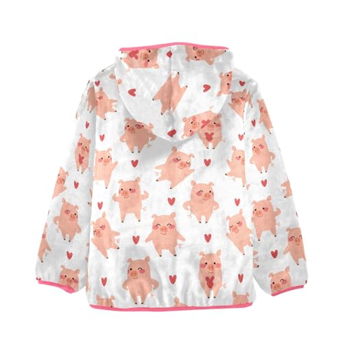 OTVEE Cute Pigs Cartoon Animals Kids Hoodie Jacket Fall Spring Full Zip Warm Outwear Coat2