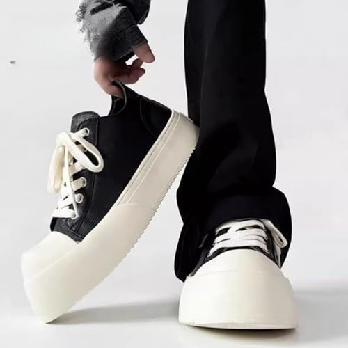 Faux Leather Y2K Minimalist Platform Sneakers – 2.75-Inch Height Boost Stylish Skate Shoes for Women – Lightweight & Comfortable Casual Fashion Sneakers3