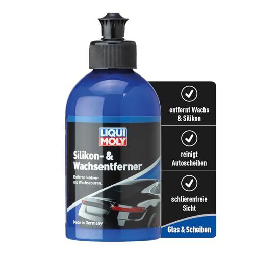 LIQUI MOLY Silikon- & Wachsentferner Art.-Nr. 1555 I 250 ml reinigender Silikonentferner flüssig für Glas- Lack- & Chromteile I Schlierenfreie Sicht und mehr Sicherheit I Silikonreiniger