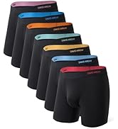 DAVID ARCHY Mens Underwear Rayon Made from Bamboo 7-Pack, Wicking-Moisture & Cool Boxer Briefs wi...