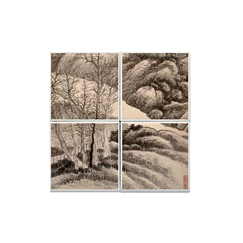 Carreaux céramique estampe japonaise 30,4x30,4cm | Cadeau d'art unique