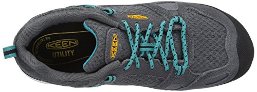 KEEN Utility Women's Springfield Low Alloy Toe Industrial Work Shoe, Steel Grey/Lake Blue, 8 Medium US